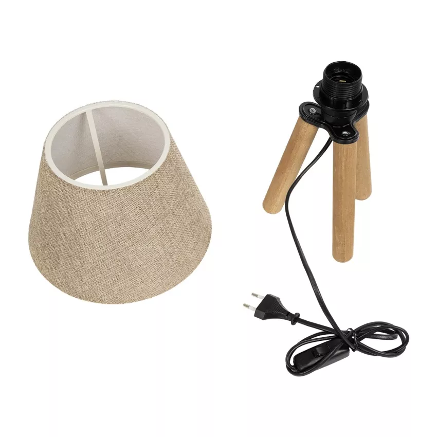 GLOBOSTAR® CAP  Μοντέρνο Επιτραπέζιο Φωτιστικό Πορτατίφ με Ντουί 1 x E27 AC 220-240V IP20 - Καφέ & Μπεζ - Μ22 x Π22 x Υ33cm