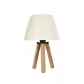GLOBOSTAR® CAP  Μοντέρνο Επιτραπέζιο Φωτιστικό Πορτατίφ με Ντουί 1 x E27 AC 220-240V IP20 - Καφέ & Λευκό - Μ22 x Π22 x Υ33cm