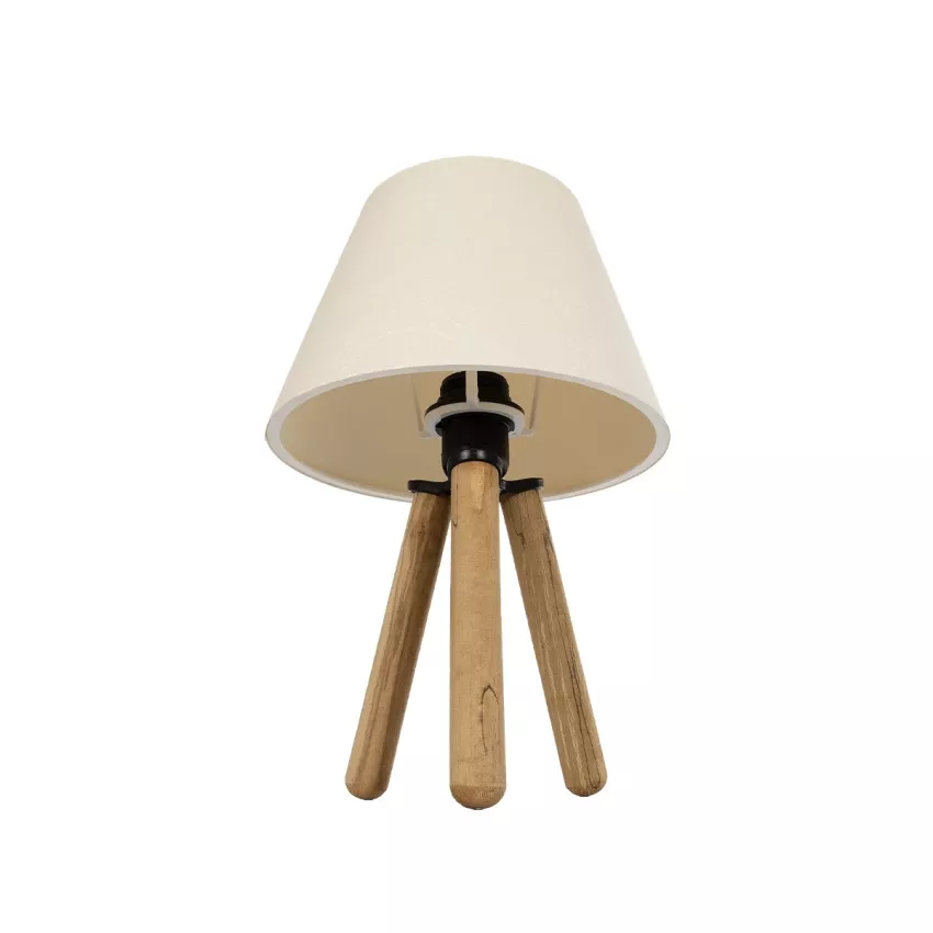 GLOBOSTAR® CAP  Μοντέρνο Επιτραπέζιο Φωτιστικό Πορτατίφ με Ντουί 1 x E27 AC 220-240V IP20 - Καφέ & Λευκό - Μ22 x Π22 x Υ33cm