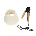 GLOBOSTAR® CAP  Μοντέρνο Επιτραπέζιο Φωτιστικό Πορτατίφ με Ντουί 1 x E27 AC 220-240V IP20 - Καφέ & Λευκό - Μ22 x Π22 x Υ33cm