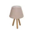 CAP  Μοντέρνο Eπιτραπέζιο Φωτιστικό Μονόφωτο 1 x E27 IP20 Καρυδί Ξύλο με Ροζ Ύφασμα - Μ22 x Π22 x Υ33cm