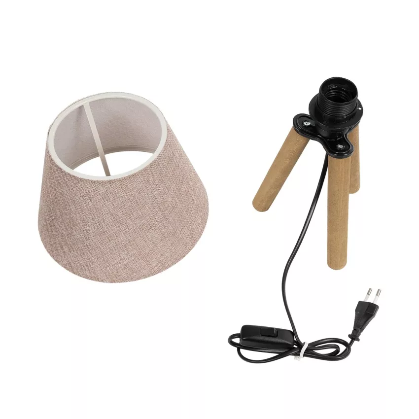 GLOBOSTAR® CAP  Μοντέρνο Επιτραπέζιο Φωτιστικό Πορτατίφ με Ντουί 1 x E27 AC 220-240V IP20 - Καφέ & Ροζ - Μ22 x Π22 x Υ33cm