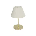 GLOSSY  Μοντέρνο Eπιτραπέζιο Φωτιστικό Πορτατίφ Μονόφωτο 1 x E27 IP20 Χρυσό Μέταλλο με Λευκό Ύφασμα - Μ22 x Π22 x Υ37cm