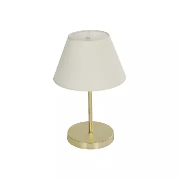 GLOSSY  Μοντέρνο Eπιτραπέζιο Φωτιστικό Πορτατίφ Μονόφωτο 1 x E27 IP20 Χρυσό Μέταλλο με Λευκό Ύφασμα - Μ22 x Π22 x Υ37cm
