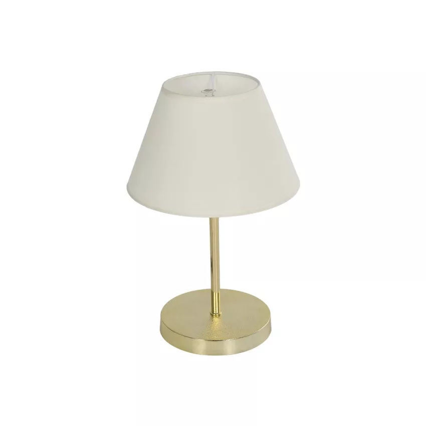 GLOSSY  Μοντέρνο Eπιτραπέζιο Φωτιστικό Πορτατίφ Μονόφωτο 1 x E27 IP20 Χρυσό Μέταλλο με Λευκό Ύφασμα - Μ22 x Π22 x Υ37cm