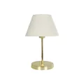 GLOSSY  Μοντέρνο Eπιτραπέζιο Φωτιστικό Πορτατίφ Μονόφωτο 1 x E27 IP20 Χρυσό Μέταλλο με Λευκό Ύφασμα - Μ22 x Π22 x Υ37cm