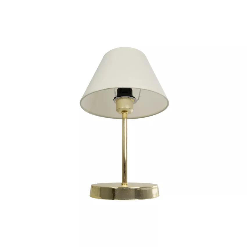 GLOSSY  Μοντέρνο Eπιτραπέζιο Φωτιστικό Πορτατίφ Μονόφωτο 1 x E27 IP20 Χρυσό Μέταλλο με Λευκό Ύφασμα - Μ22 x Π22 x Υ37cm