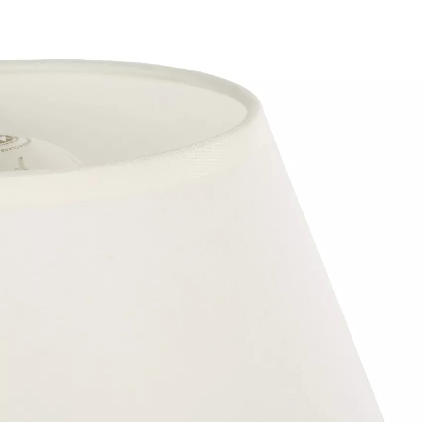 GLOSSY  Μοντέρνο Eπιτραπέζιο Φωτιστικό Πορτατίφ Μονόφωτο 1 x E27 IP20 Χρυσό Μέταλλο με Λευκό Ύφασμα - Μ22 x Π22 x Υ37cm