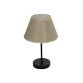 LARA  Μοντέρνο Eπιτραπέζιο Φωτιστικό Πορτατίφ Μονόφωτο 1 x E27 IP20 Μαύρο Αλουμίνιο με Μπεζ Ύφασμα - Μ22 x Π22 x Υ36cm