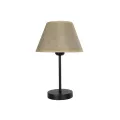 LARA  Μοντέρνο Eπιτραπέζιο Φωτιστικό Πορτατίφ Μονόφωτο 1 x E27 IP20 Μαύρο Αλουμίνιο με Μπεζ Ύφασμα - Μ22 x Π22 x Υ36cm