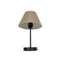 LARA  Μοντέρνο Eπιτραπέζιο Φωτιστικό Πορτατίφ Μονόφωτο 1 x E27 IP20 Μαύρο Αλουμίνιο με Μπεζ Ύφασμα - Μ22 x Π22 x Υ36cm