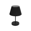 LARA  Μοντέρνο Eπιτραπέζιο Φωτιστικό Μονόφωτο 1 x E27 IP20 Μαύρο Μέταλλο με Μαύρο Ύφασμα - Μ22 x Π22 x Υ36cm