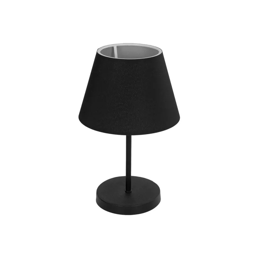 LARA  Μοντέρνο Eπιτραπέζιο Φωτιστικό Μονόφωτο 1 x E27 IP20 Μαύρο Μέταλλο με Μαύρο Ύφασμα - Μ22 x Π22 x Υ36cm