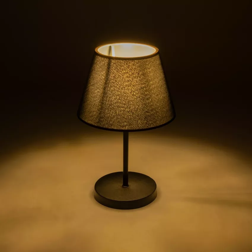 LARA  Μοντέρνο Eπιτραπέζιο Φωτιστικό Μονόφωτο 1 x E27 IP20 Μαύρο Μέταλλο με Μαύρο Ύφασμα - Μ22 x Π22 x Υ36cm