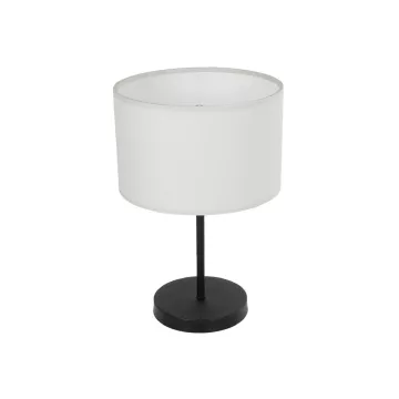LARA  Μοντέρνο Eπιτραπέζιο Φωτιστικό Πορτατίφ Μονόφωτο 1 x E27 IP20 Μαύρο Μέταλλο με Μπεζ Ύφασμα - Μ24 x Π24 x Υ35cm