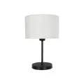 LARA  Μοντέρνο Eπιτραπέζιο Φωτιστικό Πορτατίφ Μονόφωτο 1 x E27 IP20 Μαύρο Μέταλλο με Μπεζ Ύφασμα - Μ24 x Π24 x Υ35cm
