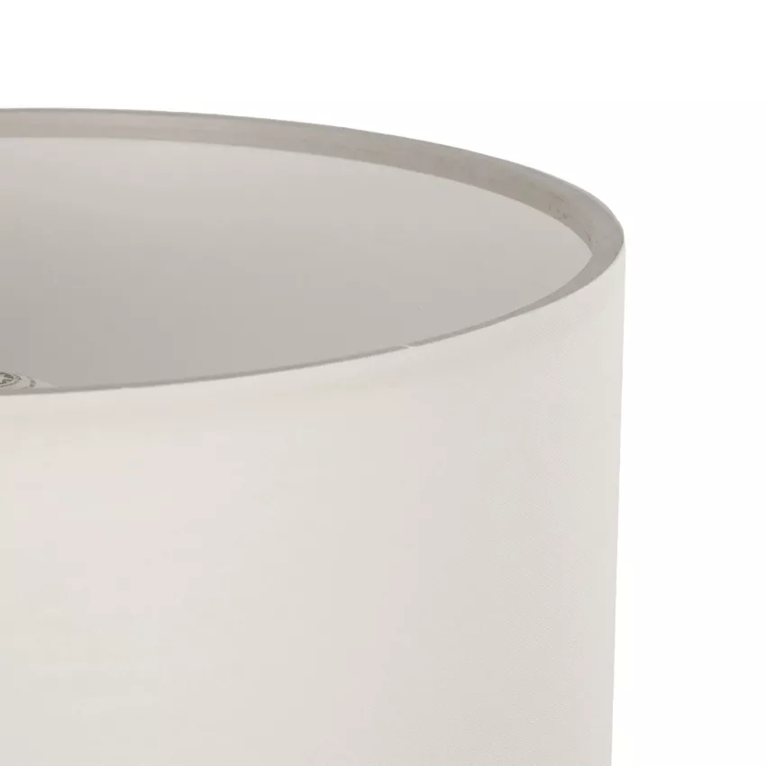 LARA  Μοντέρνο Eπιτραπέζιο Φωτιστικό Πορτατίφ Μονόφωτο 1 x E27 IP20 Μαύρο Μέταλλο με Μπεζ Ύφασμα - Μ24 x Π24 x Υ35cm