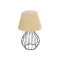 CLASS  Μοντέρνο Eπιτραπέζιο Φωτιστικό Μονόφωτο 1 x E27 IP20 Μαύρο Μέταλλο με Μπεζ Ύφασμα - Μ22 x Π22 x Υ36cm