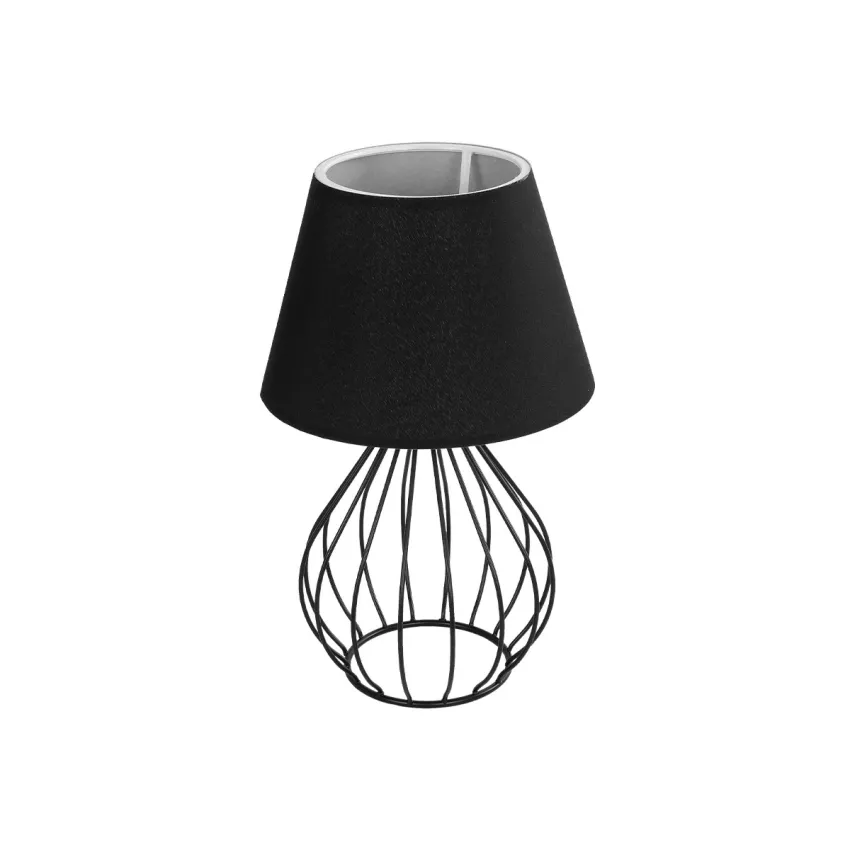 CLASS  Μοντέρνο Eπιτραπέζιο Φωτιστικό Μονόφωτο 1 x E27 IP20 Μαύρο Μέταλλο με Μαύρο Ύφασμα - Μ22 x Π22 x Υ36cm