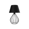 CLASS  Μοντέρνο Eπιτραπέζιο Φωτιστικό Μονόφωτο 1 x E27 IP20 Μαύρο Μέταλλο με Μαύρο Ύφασμα - Μ22 x Π22 x Υ36cm