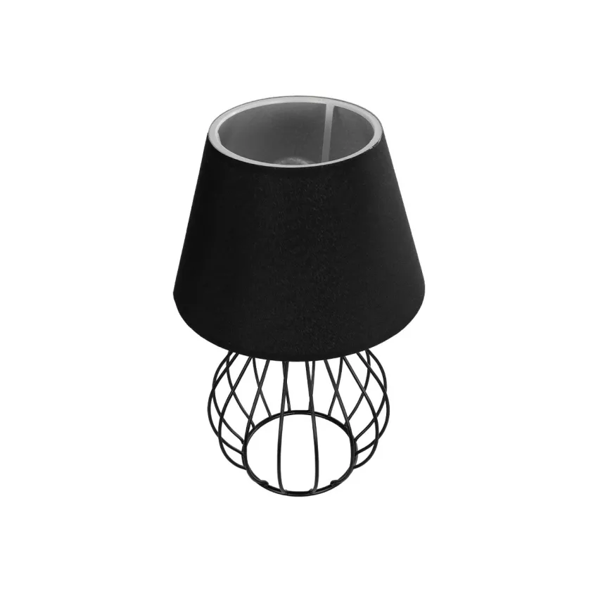 CLASS  Μοντέρνο Eπιτραπέζιο Φωτιστικό Μονόφωτο 1 x E27 IP20 Μαύρο Μέταλλο με Μαύρο Ύφασμα - Μ22 x Π22 x Υ36cm