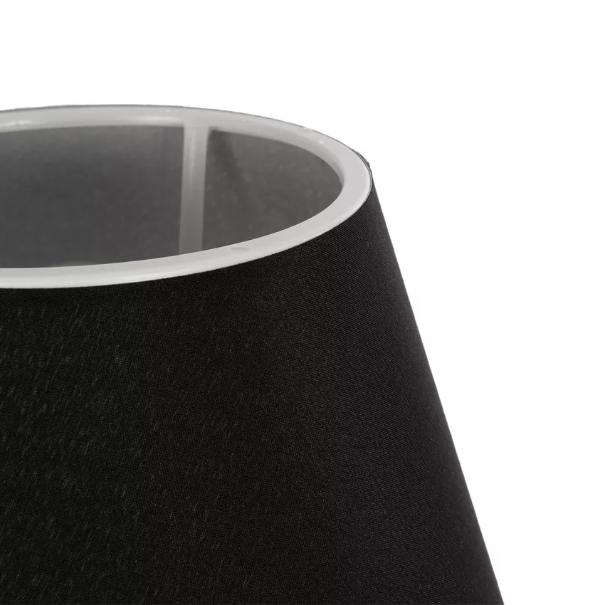 CIA  Μοντέρνο Eπιτραπέζιο Φωτιστικό Μονόφωτο 1 x E27 IP20 Λευκό Πλαστικό με Μαύρο Ύφασμα - Μ24 x Π24 x Υ31cm