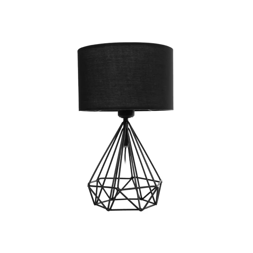 DIAMOND  Μοντέρνο Eπιτραπέζιο Φωτιστικό Μονόφωτο 1 x E27 IP20 Μαύρο Μέταλλο με Μαύρο Ύφασμα - Μ24 x Π24 x Υ41cm