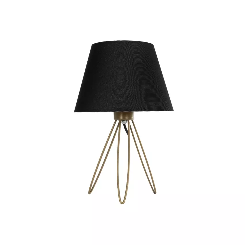 TRIP  Μοντέρνο Eπιτραπέζιο Φωτιστικό Μονόφωτο 1 x E27 IP20 Χρυσό Μέταλλο με Λευκό Ύφασμα - Μ22 x Π22 x Υ33cm