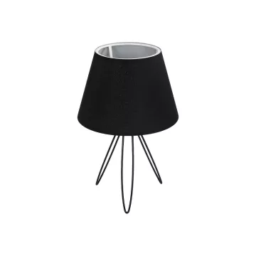 TRIP  Μοντέρνο Eπιτραπέζιο Φωτιστικό Μονόφωτο 1 x E27 IP20 Μαύρο Μέταλλο με Μαύρο Ύφασμα - Μ22 x Π22 x Υ33cm