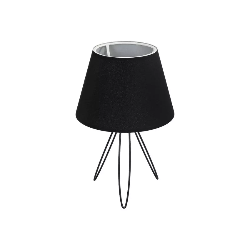 TRIP  Μοντέρνο Eπιτραπέζιο Φωτιστικό Μονόφωτο 1 x E27 IP20 Μαύρο Μέταλλο με Μαύρο Ύφασμα - Μ22 x Π22 x Υ33cm