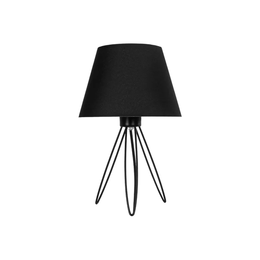 TRIP  Μοντέρνο Eπιτραπέζιο Φωτιστικό Μονόφωτο 1 x E27 IP20 Μαύρο Μέταλλο με Μαύρο Ύφασμα - Μ22 x Π22 x Υ33cm