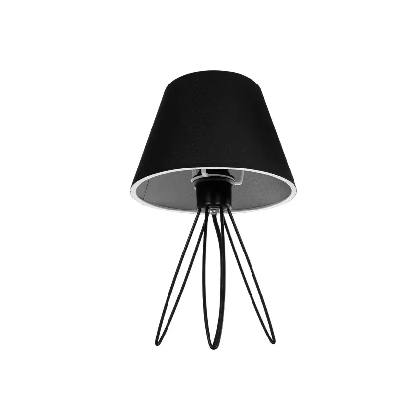 TRIP  Μοντέρνο Eπιτραπέζιο Φωτιστικό Μονόφωτο 1 x E27 IP20 Μαύρο Μέταλλο με Μαύρο Ύφασμα - Μ22 x Π22 x Υ33cm