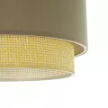 GLOBOSTAR® BIGGIE  Μοντέρνο Κρεμαστό Φωτιστικό Οροφής με Ντουί 1 x E27 AC 220-240V IP20 - Λαδί & Μπεζ - Μ30 x Π30 x Υ17cm