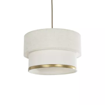 GLOBOSTAR® FOCUS  Μοντέρνο Κρεμαστό Φωτιστικό Οροφής με Ντουί 1 x E27 AC 220-240V IP20 - Λευκό & Μπεζ - Μ30 x Π30 x Υ23cm