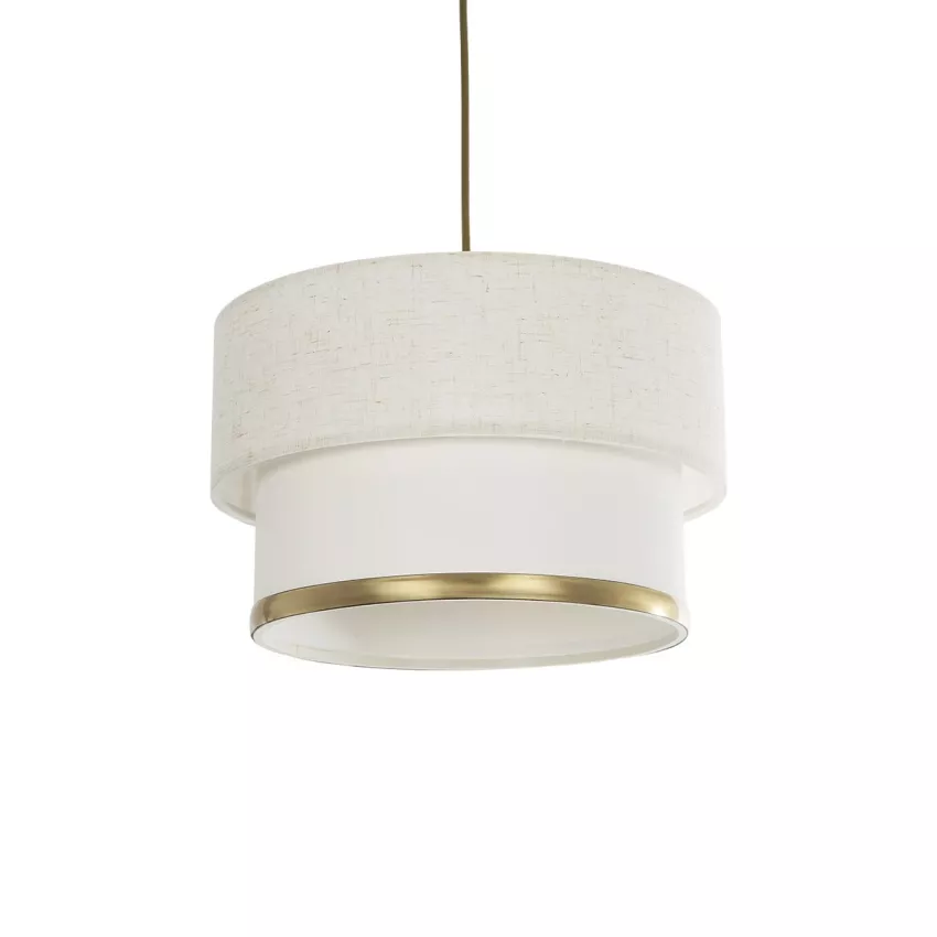 GLOBOSTAR® FOCUS  Μοντέρνο Κρεμαστό Φωτιστικό Οροφής με Ντουί 1 x E27 AC 220-240V IP20 - Λευκό & Μπεζ - Μ30 x Π30 x Υ23cm