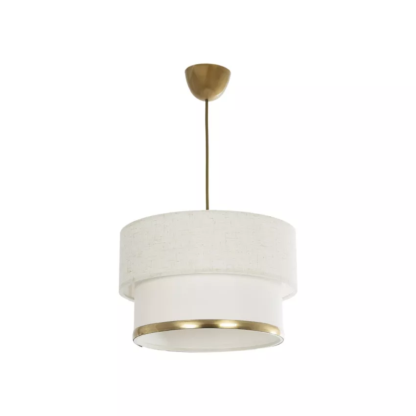 GLOBOSTAR® FOCUS  Μοντέρνο Κρεμαστό Φωτιστικό Οροφής με Ντουί 1 x E27 AC 220-240V IP20 - Λευκό & Μπεζ - Μ30 x Π30 x Υ23cm