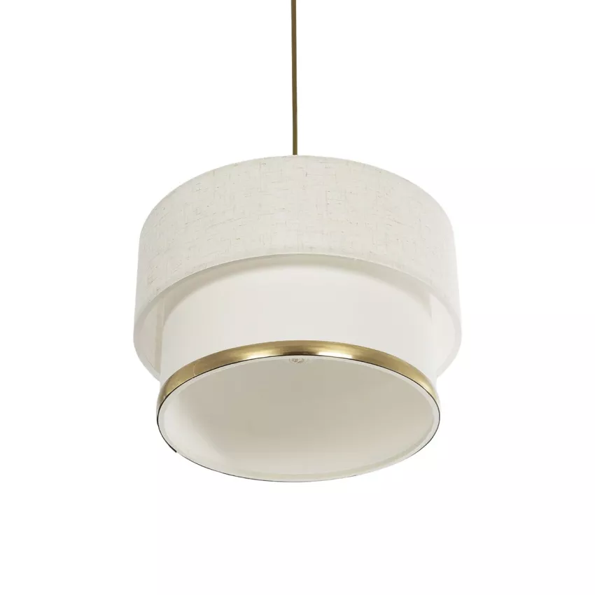 GLOBOSTAR® FOCUS  Μοντέρνο Κρεμαστό Φωτιστικό Οροφής με Ντουί 1 x E27 AC 220-240V IP20 - Λευκό & Μπεζ - Μ30 x Π30 x Υ23cm