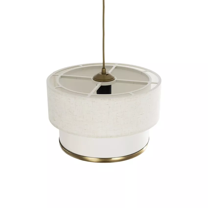 GLOBOSTAR® FOCUS  Μοντέρνο Κρεμαστό Φωτιστικό Οροφής με Ντουί 1 x E27 AC 220-240V IP20 - Λευκό & Μπεζ - Μ30 x Π30 x Υ23cm