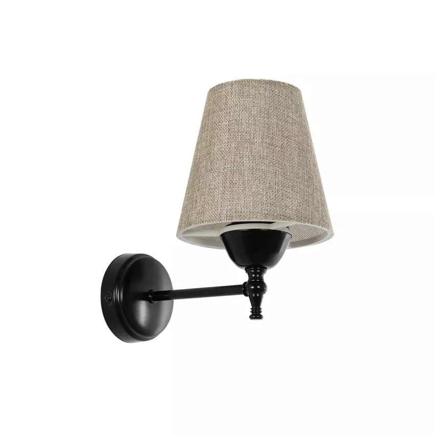 GLOBOSTAR® PAM  Μοντέρνο Φωτιστικό Τοίχου - Απλίκα με Ντουί 1 x E27 AC 220-240V IP20 - Μαύρο & Μπεζ - Μ23 x Π23 x Υ17cm