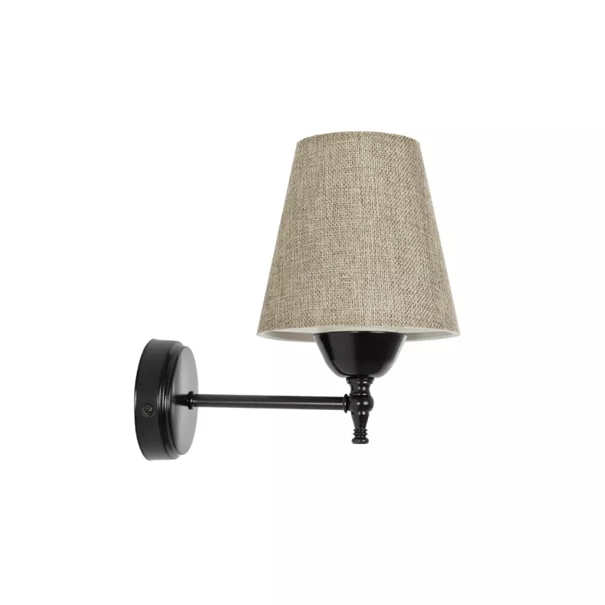 GLOBOSTAR® PAM  Μοντέρνο Φωτιστικό Τοίχου - Απλίκα με Ντουί 1 x E27 AC 220-240V IP20 - Μαύρο & Μπεζ - Μ23 x Π23 x Υ17cm