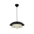 AURA  Μοντέρνο Κρεμαστό Φωτιστικό Καμπάνα Μονόφωτο 1 x E27 IP20 Μαύρο & Λευκό Μέταλλο - Μ31 x Π31 x Υ27cm