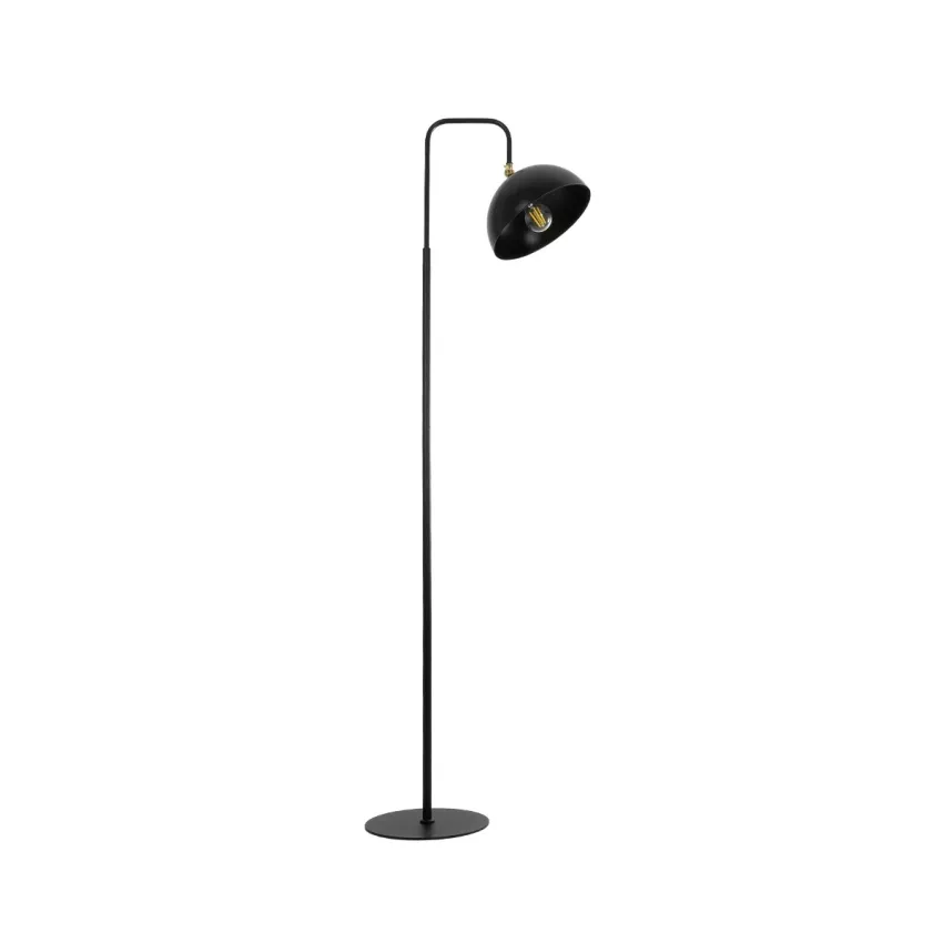 GLOBOSTAR® SNAKE  Μοντέρνο Επιδαπέδιο Φωτιστικό με Ντουί 1 x E27 AC 220-240V IP20 - Μαύρο - Μ52 x Π25 x Υ154cm