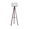 SHELF  Μοντέρνο Eπιδαπέδιο Φωτιστικό Μονόφωτο 1 x E27 IP20 Καφέ Ξύλο με Μπεζ Ύφασμα - Μ38 x Π38 x Υ135cm