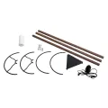 SHELF  Μοντέρνο Eπιδαπέδιο Φωτιστικό Μονόφωτο 1 x E27 IP20 Καφέ Ξύλο με Μπεζ Ύφασμα - Μ38 x Π38 x Υ135cm
