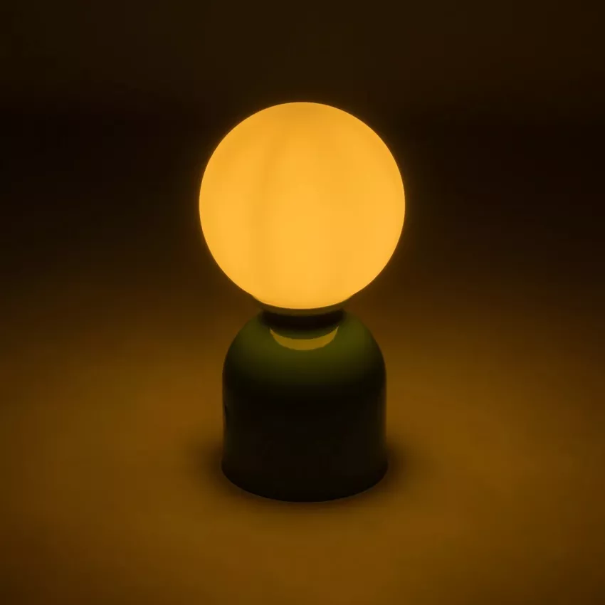 MAGIC  Μοντέρνο Eπιτραπέζιο Φωτιστικό Μονόφωτο 1 x E27 IP20 Πράσινο Μέταλλο με Λευκό Γυαλί - Μ13 x Π13 x Υ28cm