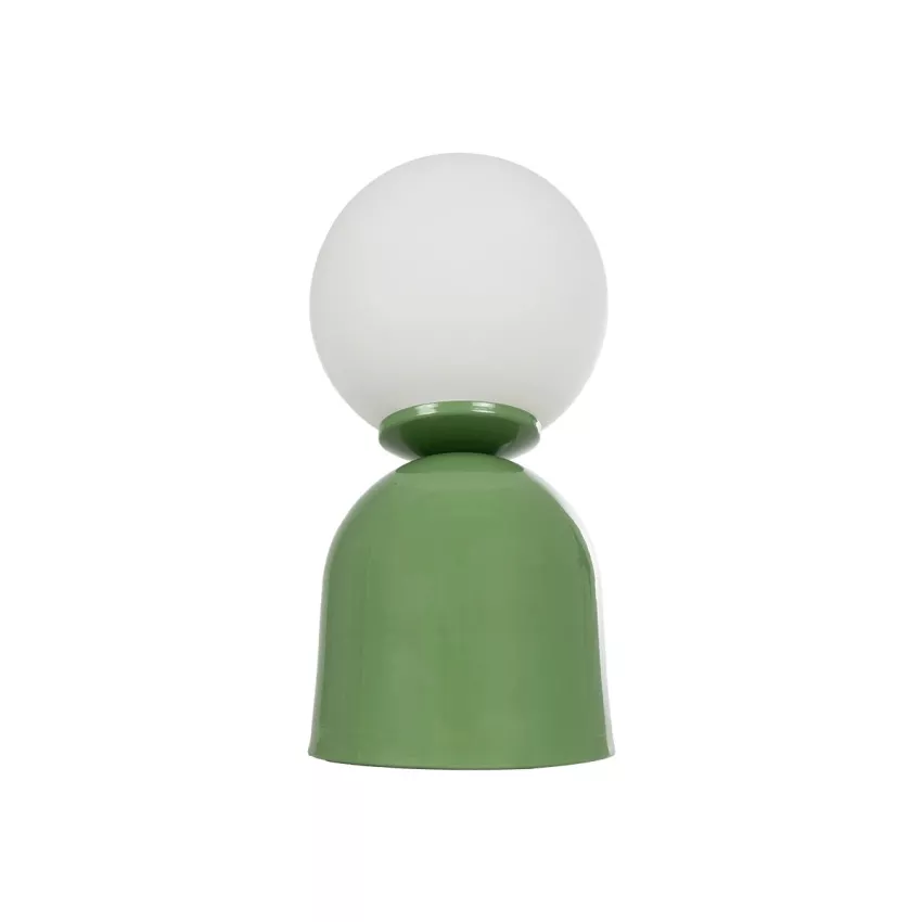 MAGIC  Μοντέρνο Eπιτραπέζιο Φωτιστικό Μονόφωτο 1 x E27 IP20 Πράσινο Μέταλλο με Λευκό Γυαλί - Μ13 x Π13 x Υ28cm