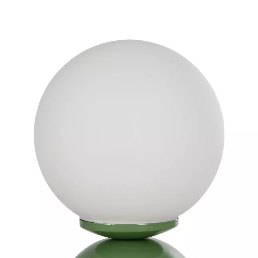 MAGIC  Μοντέρνο Eπιτραπέζιο Φωτιστικό Μονόφωτο 1 x E27 IP20 Πράσινο Μέταλλο με Λευκό Γυαλί - Μ13 x Π13 x Υ28cm