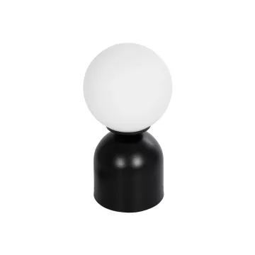 MAGIC  Μοντέρνο Eπιτραπέζιο Φωτιστικό Μονόφωτο 1 x E27 IP20 Μαύρο Μέταλλο με Λευκό Γυαλί - Μ13 x Π13 x Υ28cm