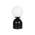 MAGIC  Μοντέρνο Eπιτραπέζιο Φωτιστικό Μονόφωτο 1 x E27 IP20 Μαύρο Μέταλλο με Λευκό Γυαλί - Μ13 x Π13 x Υ28cm
