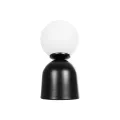 MAGIC  Μοντέρνο Eπιτραπέζιο Φωτιστικό Μονόφωτο 1 x E27 IP20 Μαύρο Μέταλλο με Λευκό Γυαλί - Μ13 x Π13 x Υ28cm
